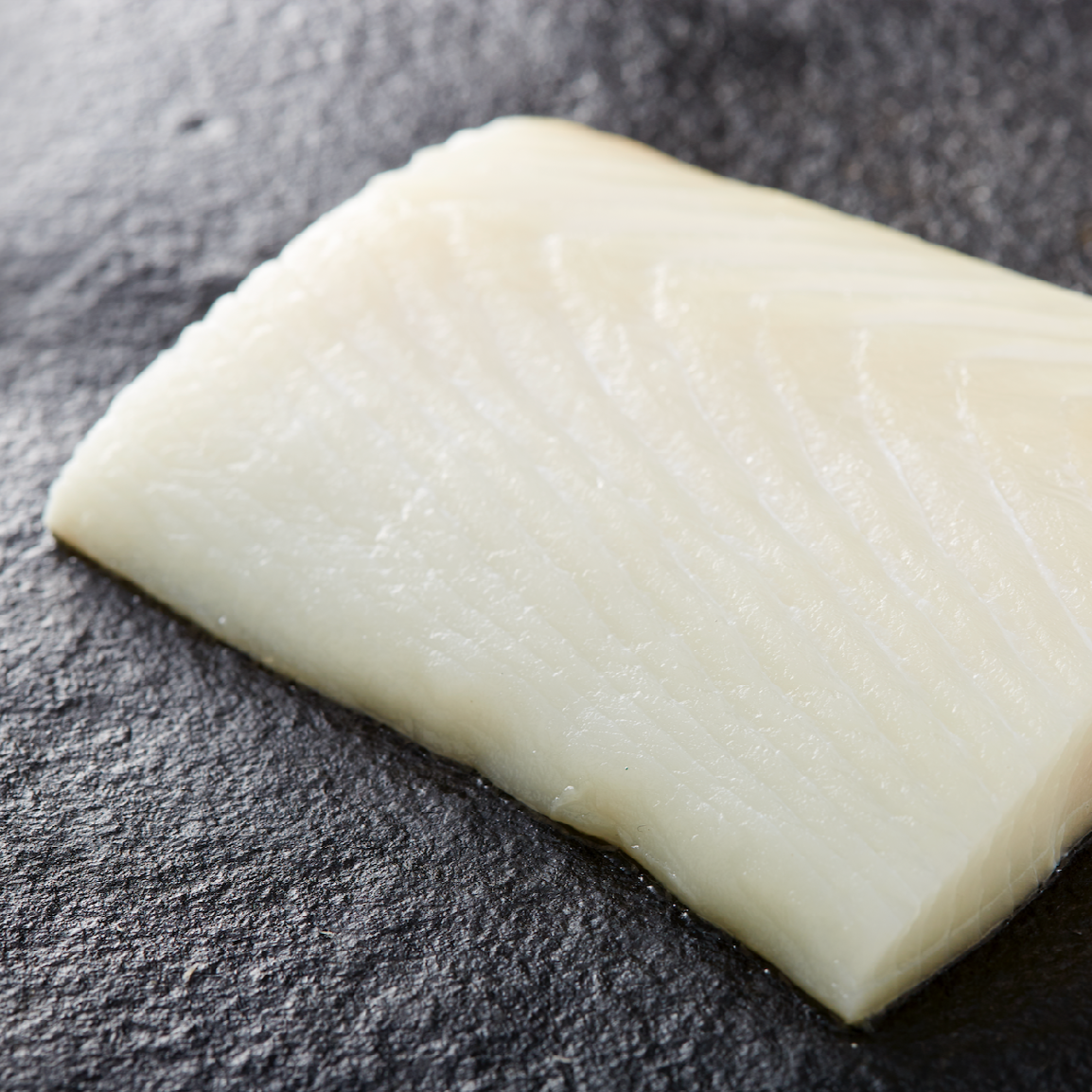 Raw halibut detail shot