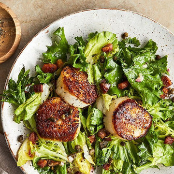 Seared Scallops with Pomegranate & Cucumber Salad