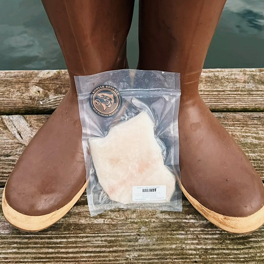 Packaged and frozen halibut
