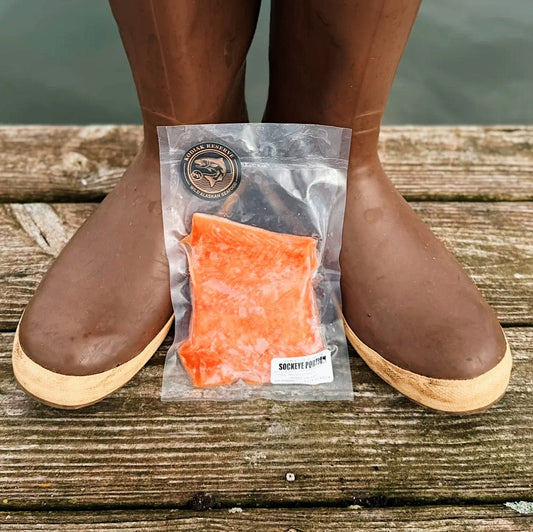 Packaged and frozen salmon